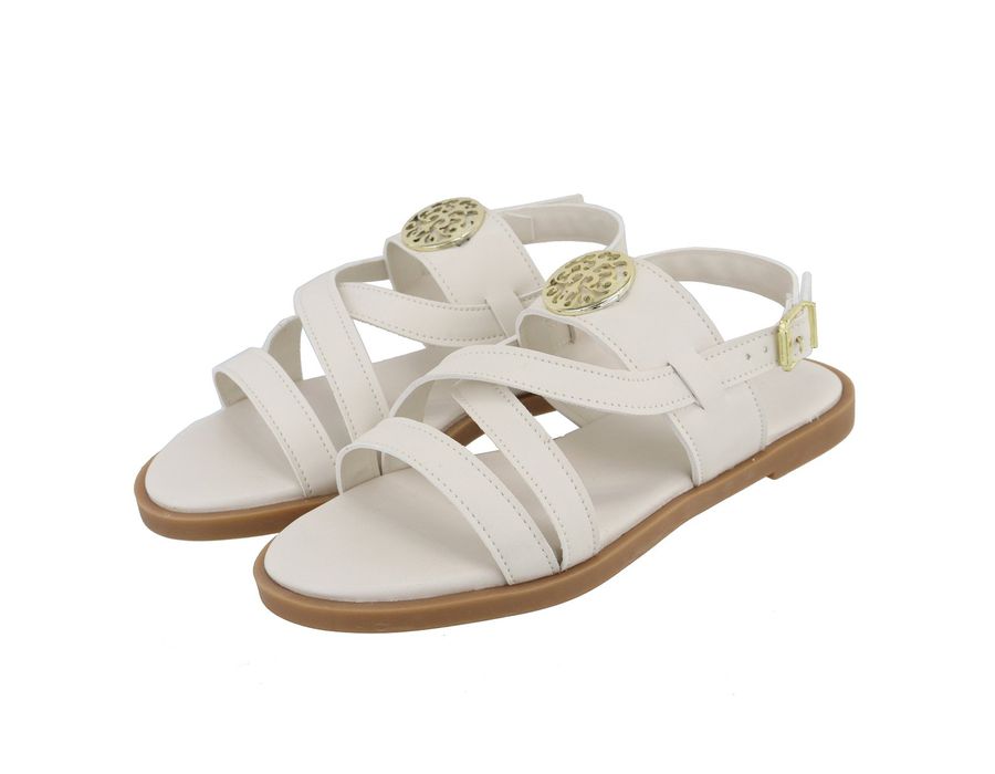 Flat Rasteira Lele Off White | KUENTO SHOES