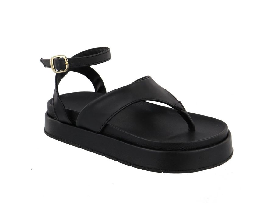 Sandália Flatform Bianca Preta | KUENTO SHOES